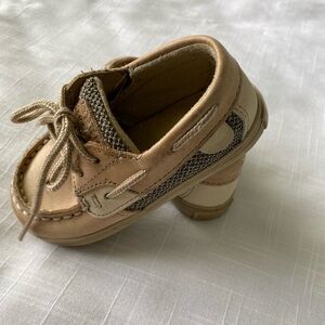 Sperry Bluefish Crib Infant Slider Shoes 4M tan